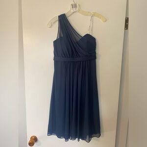 David’s Bridal - Navy Chiffon Dress - Size 6
